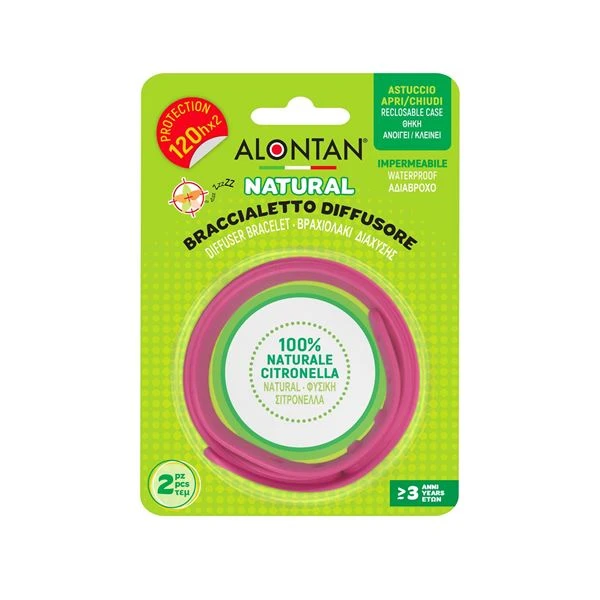 Alontan Natural Braccialetto Diffusore – 2 braccialetti Alontan Natural Braccialetto Diffusore – 2 Braccialetti -Farmacia Estetica Porta Pia ALONTAN Natural braccialetto diffusore 2 braccialetti