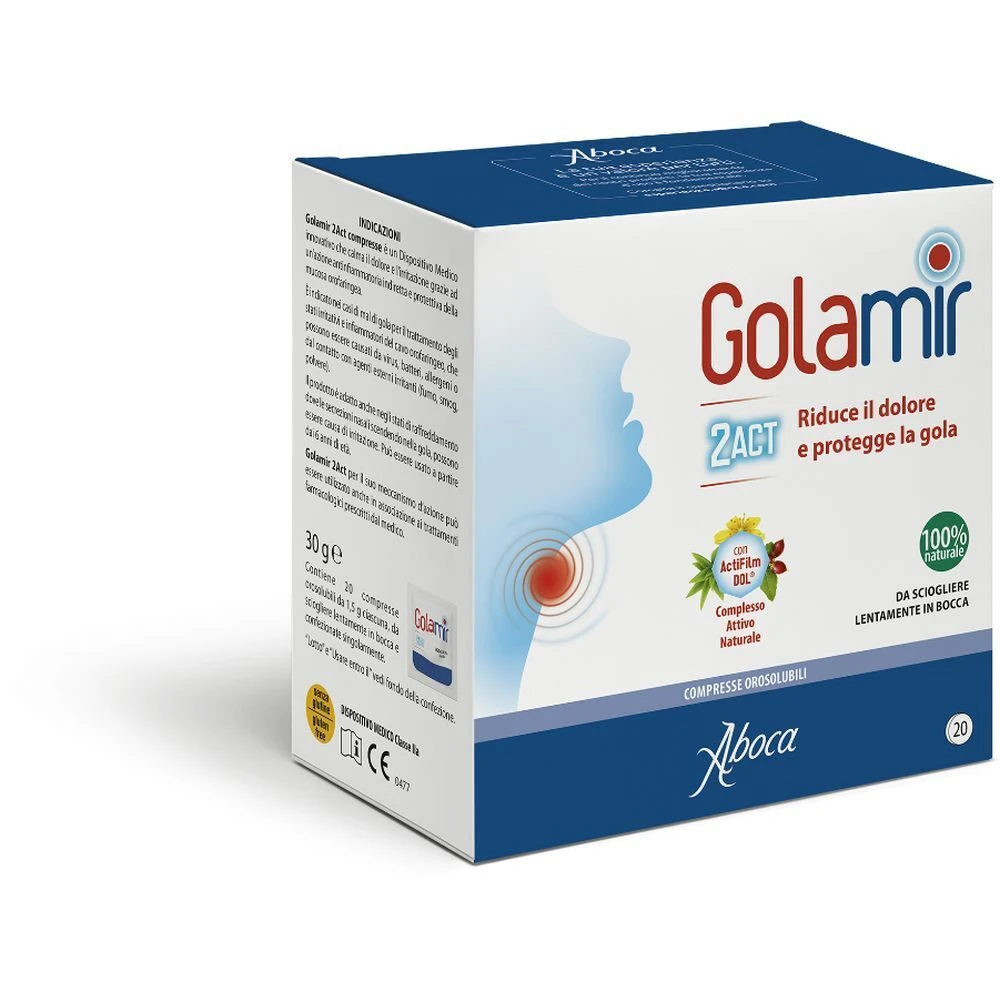 Aboca Golamir 2Act – 20 compresse orosolubili Aboca Golamir 2Act – 20 Compresse Orosolubili -Farmacia Estetica Porta Pia Aboca Golamir 2Act 20 compresse orosolubili