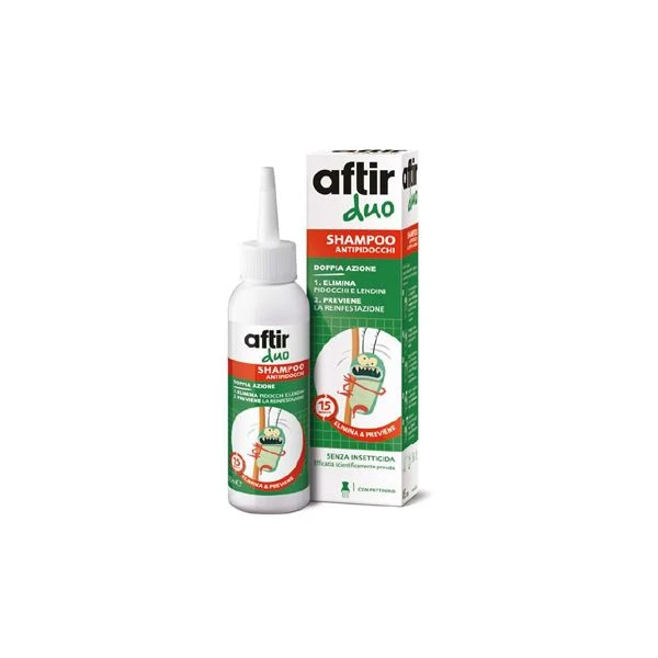 Aftir Duo Shampoo Antipidocchi & Lendini – 100ml Aftir Duo Shampoo Antipidocchi & Lendini – 100ml -Farmacia Estetica Porta Pia Aftir Duo Shampoo Antipidocchi 10ml