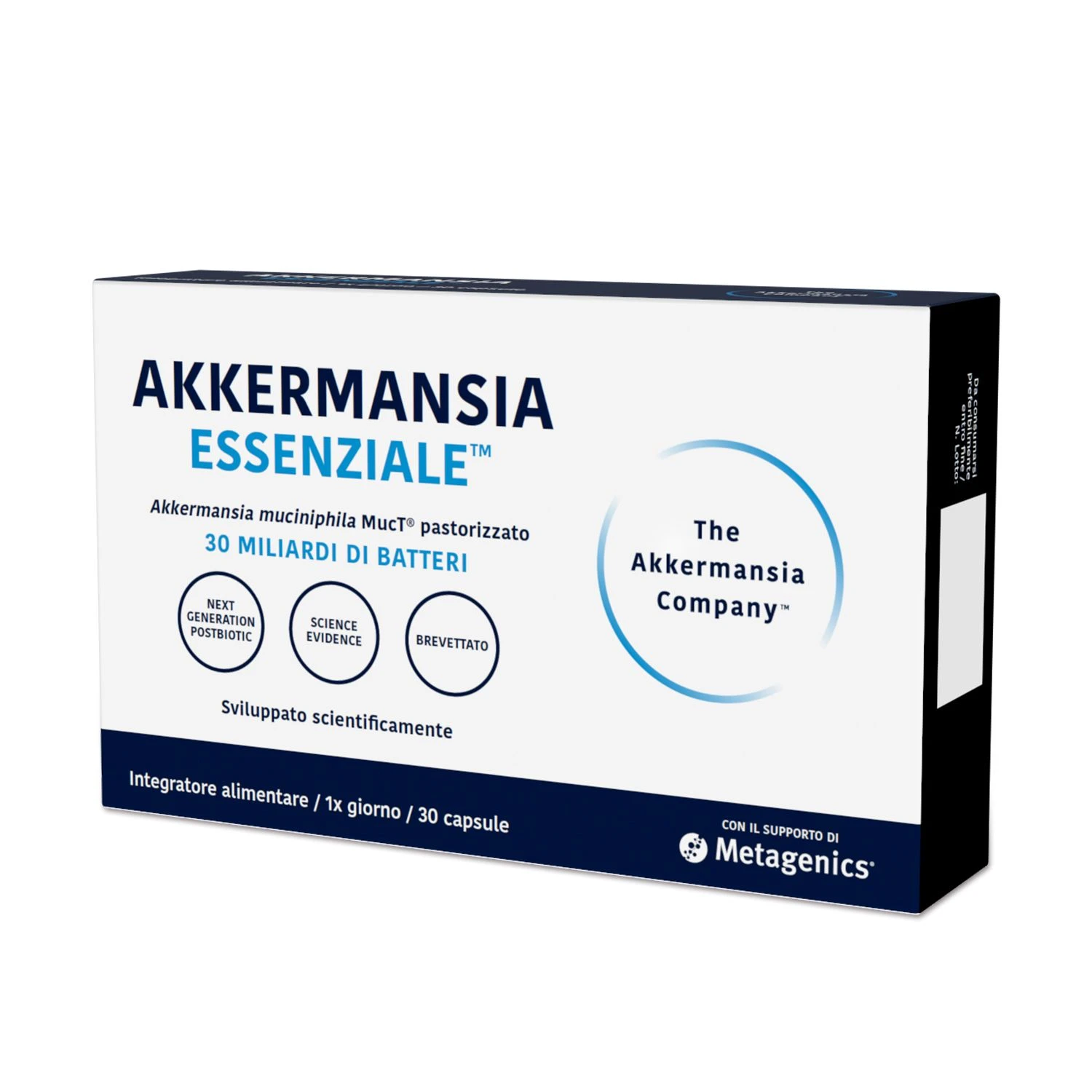 Akkermansia Essenziale Integratore – 30 capsule Metagenics Akkermansia Essenziale Integratore – 30 Capsule -Farmacia Estetica Porta Pia Akkermansia Essenziale Integratore 30 capsule
