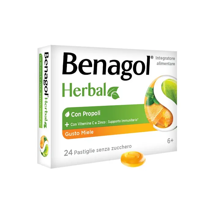 Benagol Herbal Gusto Miele Senza Zucchero – 24 pastiglie Benagol Herbal Gusto Miele Senza Zucchero – 24 Pastiglie -Farmacia Estetica Porta Pia Benagol Herbal Gusto Miele Senza Zucchero 24 pastiglie