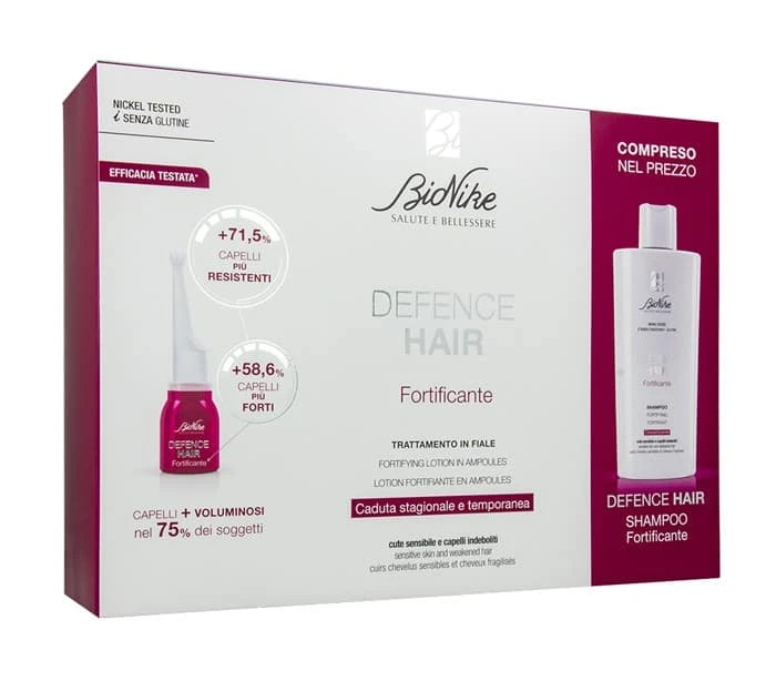 Bionike – Defence Hair – Fortificante 21 Fiale x 6ml + Shampoo – 200ml Bionike – Defence Hair – Fortificante 21 Fiale X 6ml + Shampoo – 200ml -Farmacia Estetica Porta Pia Bionike Defence Hair Fortificante 21 Fiale x 6ml Shampoo 200ml