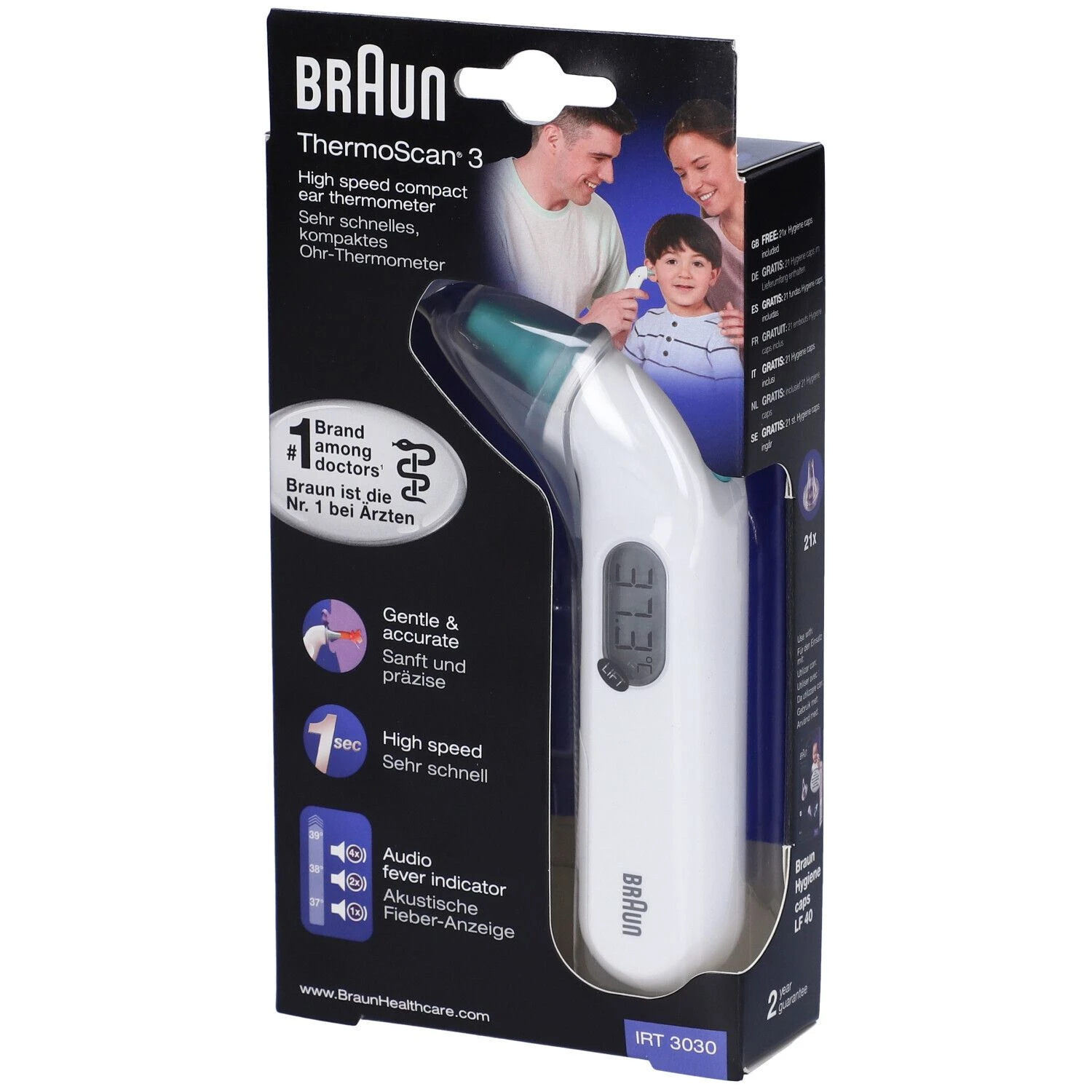 Braun ThermoScan 3 Termometro Auricolare GR FARMA Srl Braun ThermoScan 3 Termometro Auricolare -Farmacia Estetica Porta Pia Braun ThermoScan 3 Termometro Auricolare