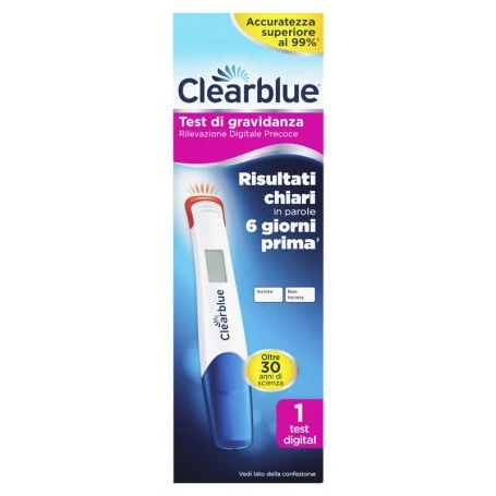 Clearblue – Test di Gravidanza Rilevazione Digitale Precoce – 1 test Clearblue – Test Di Gravidanza Rilevazione Digitale Precoce – 1 Test -Farmacia Estetica Porta Pia CLEARBLUE test di gravidanza rilevazione digitale precoce 1 test