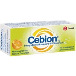 Cebion 1g Gusto Arancia Senza Zuccheri Integratore – 10 Compresse Effervescenti