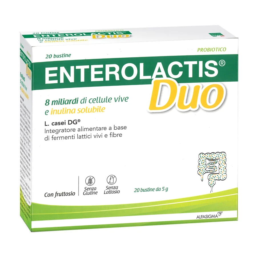 Enterolactis Duo 8 Miliardi di Cellule Vive e Inulina Solubile – 20 Bustine da 5g Enterolactis Duo 8 Miliardi Di Cellule Vive E Inulina Solubile – 20 Bustine Da 5g -Farmacia Estetica Porta Pia Enterolactis Duo 8 Miliardi di Cellule Vive e Inulina Solubile 20 Bustine da 5g