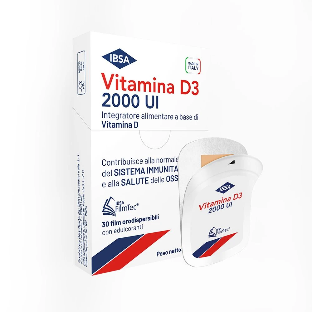 IBSA Vitamina D3 2000 UI Integratore – 30 film orodispendabili IBSA Vitamina D3 2000 UI Integratore – 30 Film Orodispendabili -Farmacia Estetica Porta Pia IBSA Vitamina D3 2000 UI Integratore 30 film orodispendabili