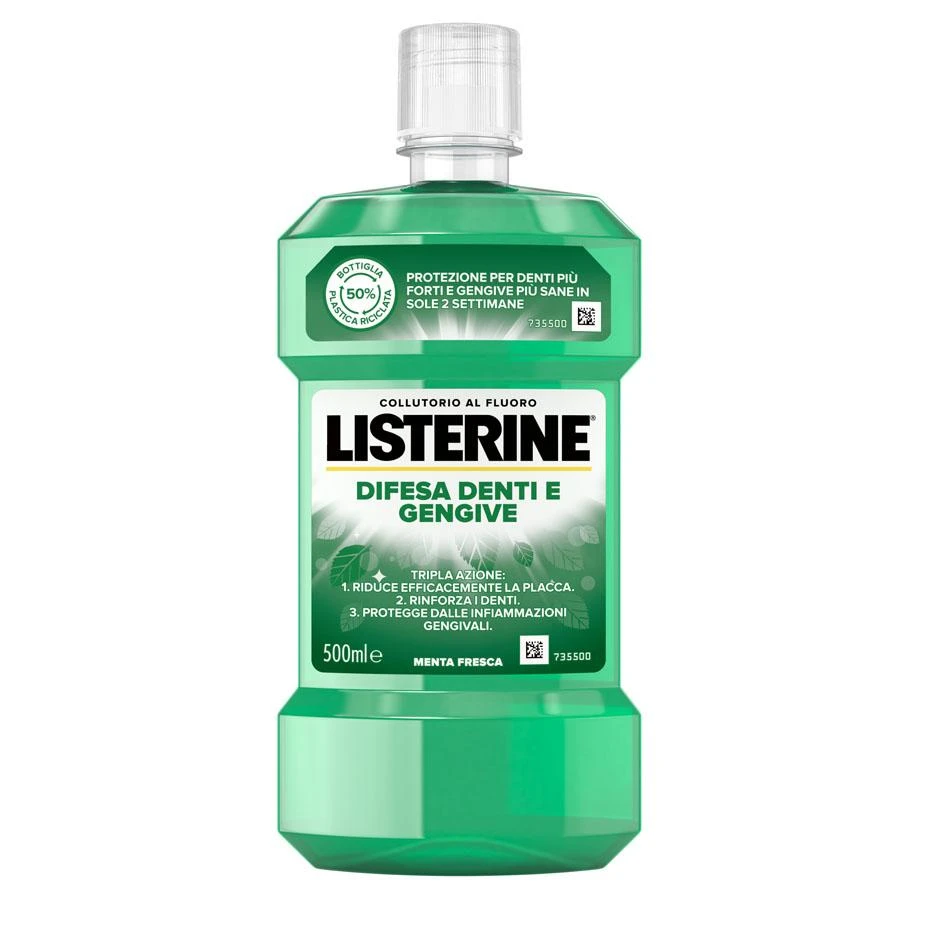 Listerine Collutorio Difesa Denti e Gengive – 500ml Listerine Collutorio Difesa Denti E Gengive – 500ml -Farmacia Estetica Porta Pia LISTERINE Collutorio Difesa Denti e Gengive 500ml