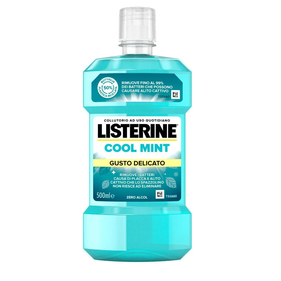 Listerine Cool Mint Gusto Delicato – 500ml Listerine Cool Mint Gusto Delicato – 500ml -Farmacia Estetica Porta Pia LISTERINE Cool Mint Gusto Delicato 500ml