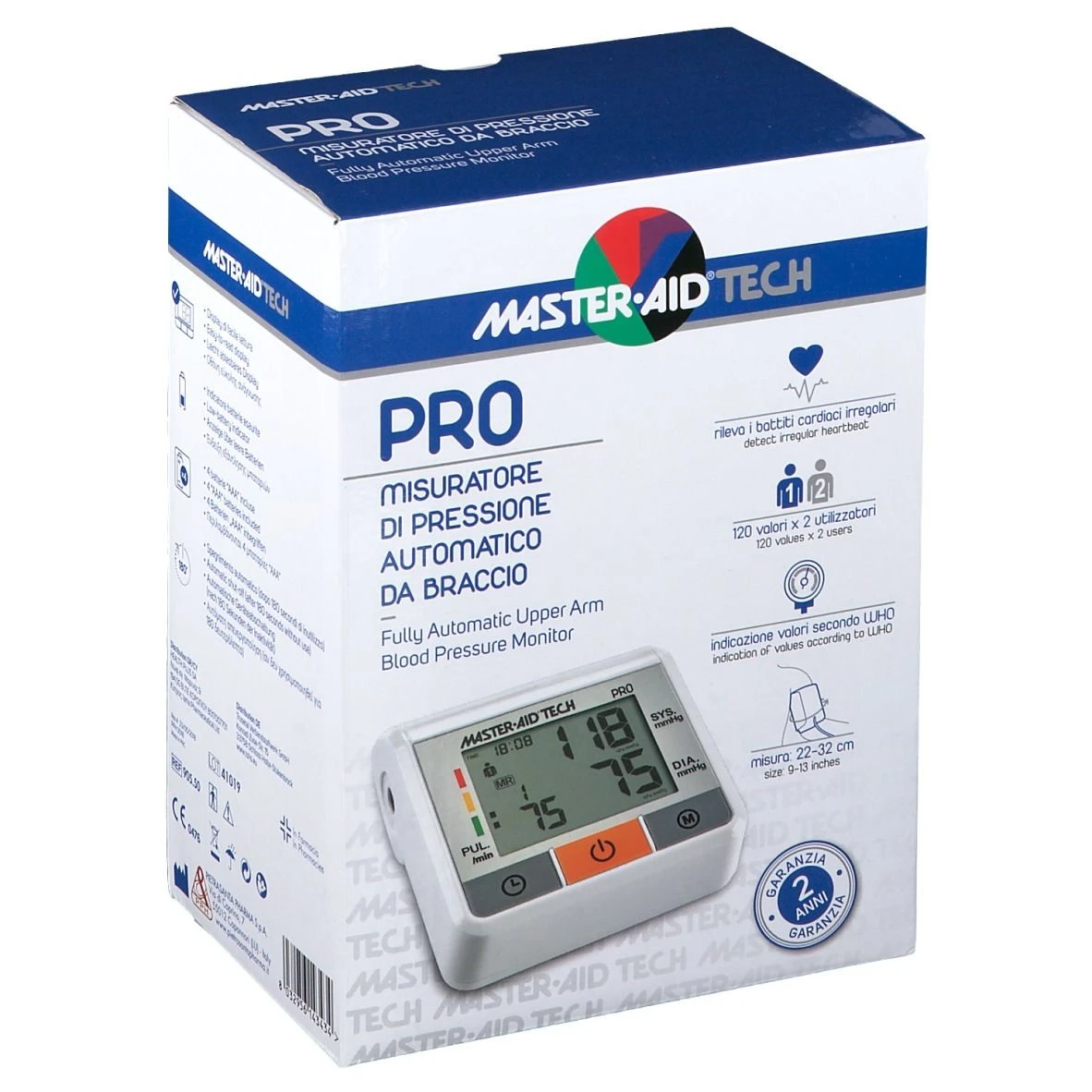 Master-Aid Tech PRO Misuratore di Pressione Automatico da Braccio Master-Aid Tech PRO Misuratore Di Pressione Automatico Da Braccio -Farmacia Estetica Porta Pia MASTER AID Tech PRO misuratore di pressione automatico da braccio