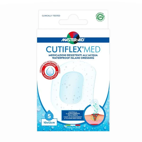 Master-Aid Cutiflex Med Cerotti 10x12cm – 5 pezzi Master-Aid Cutiflex Med Cerotti 10x12cm – 5 Pezzi -Farmacia Estetica Porta Pia Master Aid Cutiflex Med 10x12cm 5pz