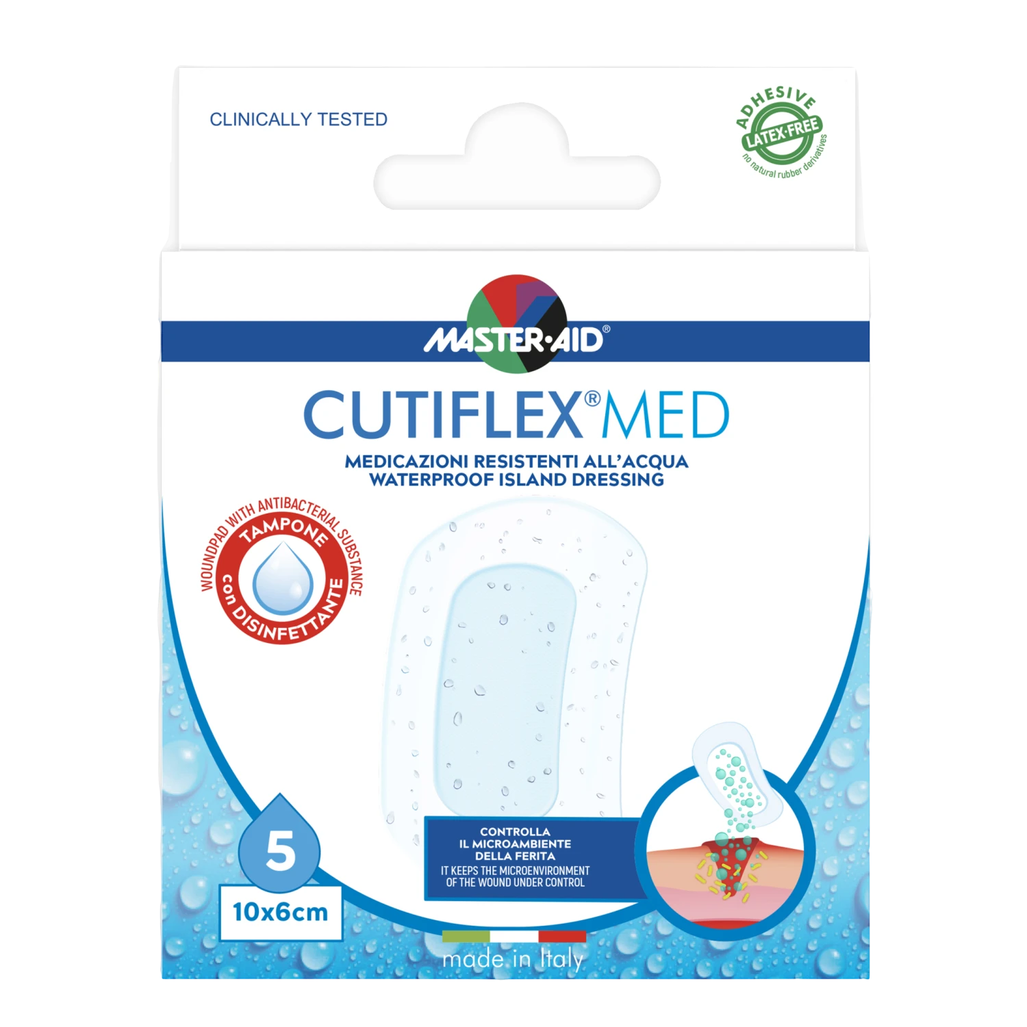 Master-Aid – Cutiflex Med 10x6cm – 5 pezzi Master-Aid – Cutiflex Med 10x6cm – 5 Pezzi -Farmacia Estetica Porta Pia Master Aid Cutiflex Med 10x6cm 5pz
