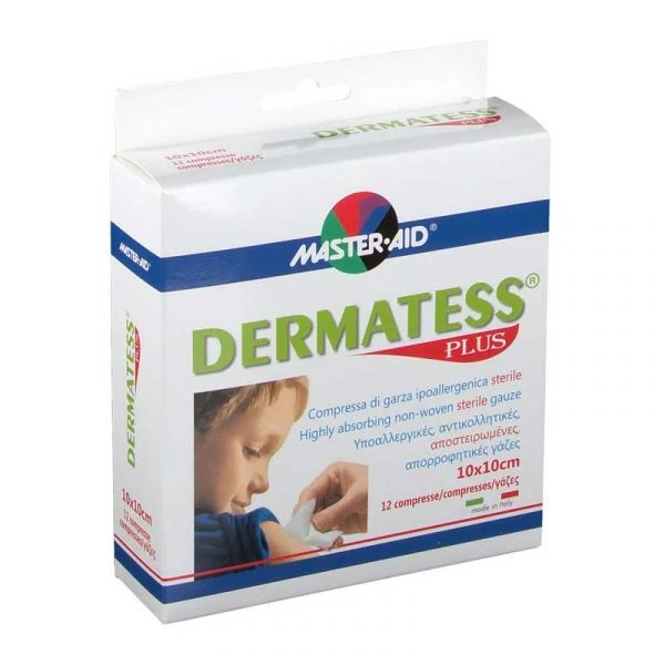 Master-Aid Dermatess Garza Plus 10x10cm – 12 pezzi Master-Aid Dermatess Garza Plus 10x10cm – 12 Pezzi -Farmacia Estetica Porta Pia Master Aid Dermatess Garza Plus 10x10cm 12pz