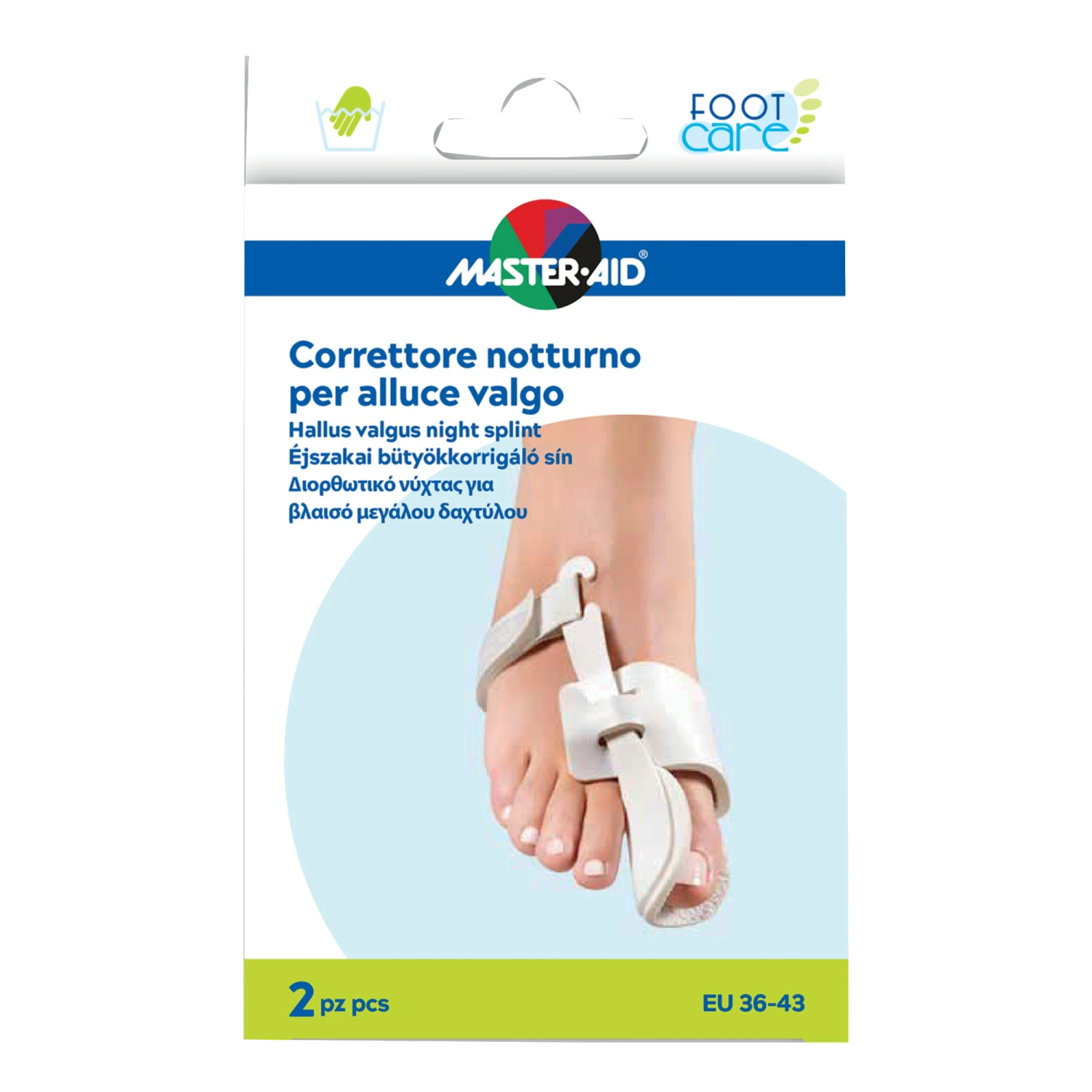 Master-Aid Footcare Correttore Alluce Valgo Notte D10 – 2 pezzi Master-Aid Footcare Correttore Alluce Valgo Notte D10 – 2 Pezzi -Farmacia Estetica Porta Pia Master Aid Footcare Correttore Alluce Valgo Notte D10 2pz