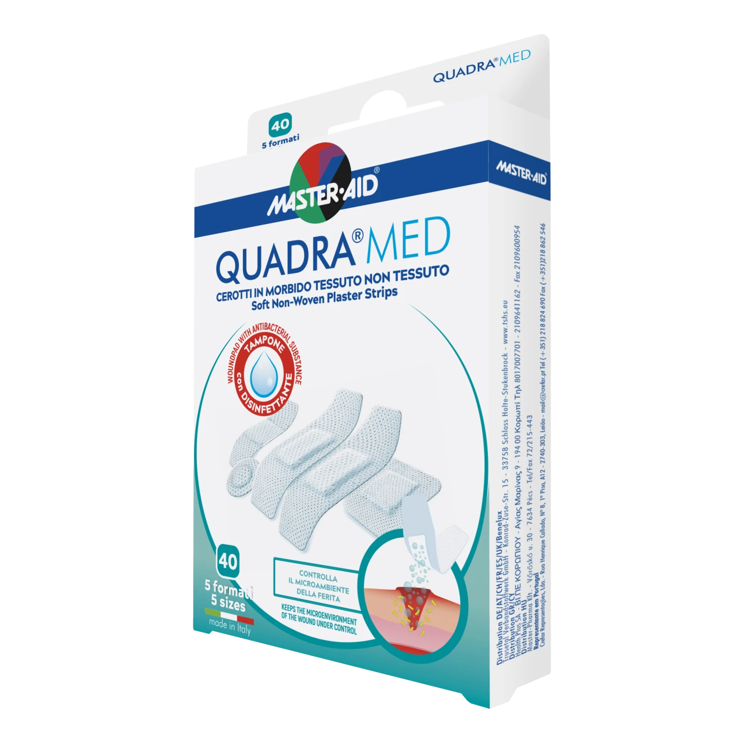 Master-Aid Quadra Med Cerotti 5 Formati – 40 pezzi Master-Aid Quadra Med Cerotti 5 Formati – 40 Pezzi -Farmacia Estetica Porta Pia Master Aid Quadra Cerotti Assortiti 40pz