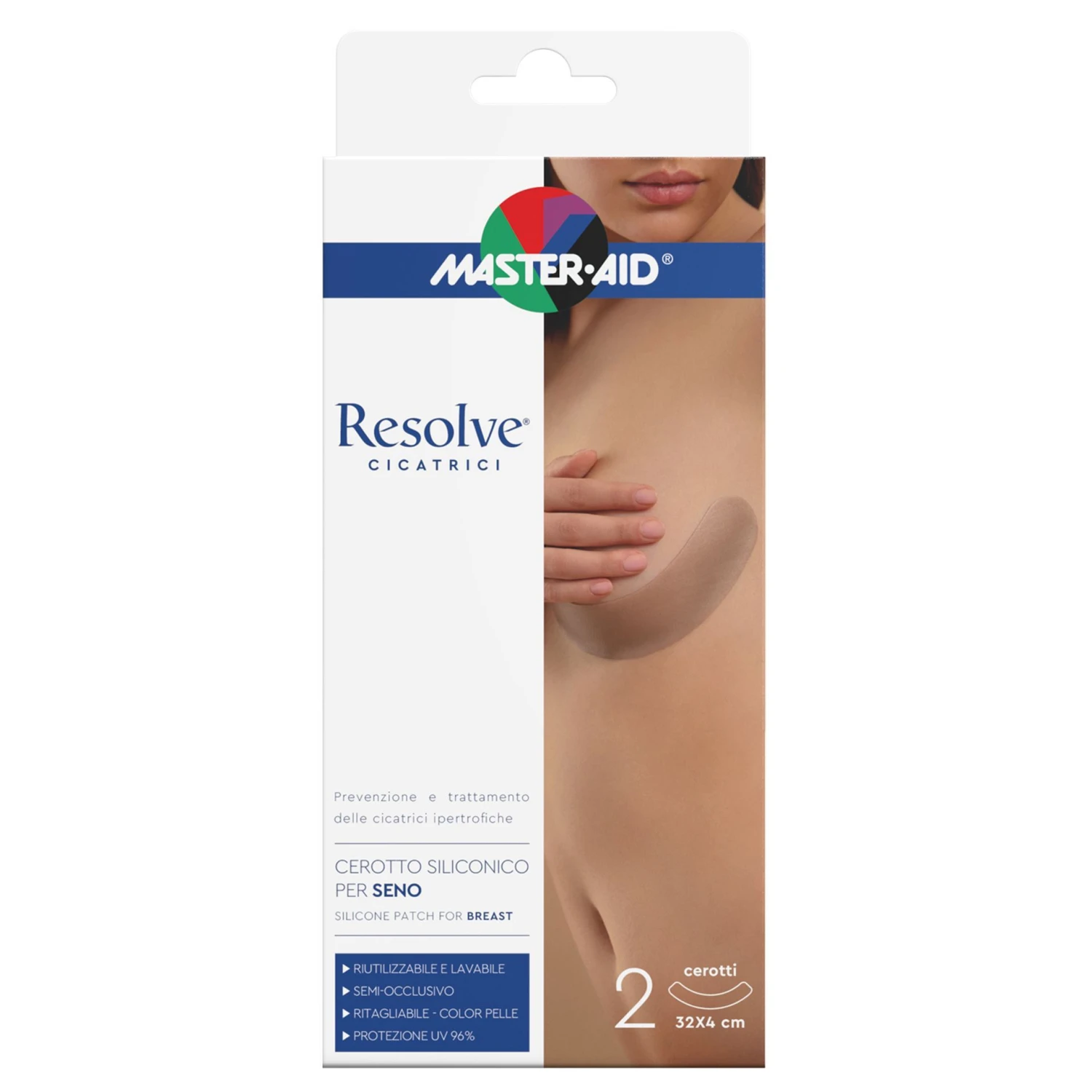 Master-Aid Resolve Cicatrici Cerotto Silicone Seno 32x4cm – 2 Pezzi Master-Aid Resolve Cicatrici Cerotto Silicone Seno 32x4cm – 2 Pezzi -Farmacia Estetica Porta Pia Master Aid Resolve Cicatrici Cerotto Silicone Seno 32x4cm 2 Pezzi