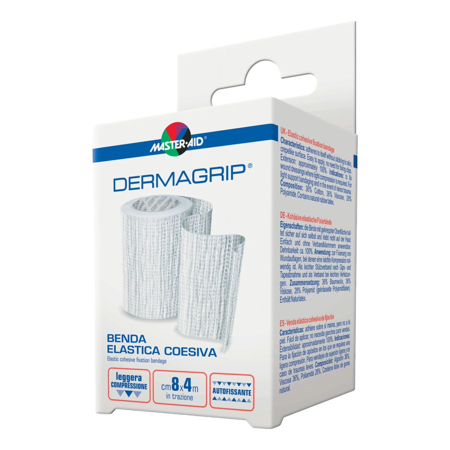 Master-Aid Dermagrip Benda Elastica 8cmx4m – 1 pezzo Master-Aid Dermagrip Benda Elastica 8cmx4m – 1 Pezzo -Farmacia Estetica Porta Pia Master Aid – Dermagrip Benda Elastica