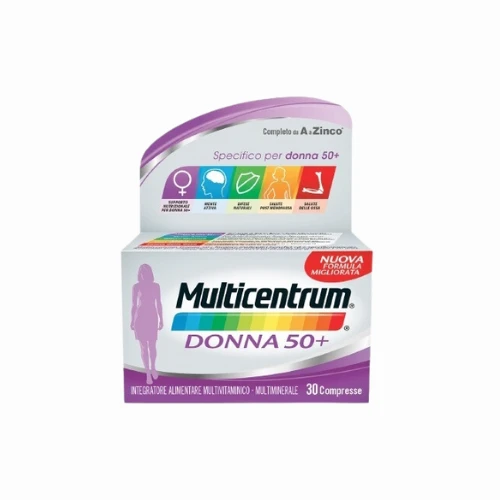 Multicentrum Donna 50+ Integratore – 30 Compresse Multicentrum Donna 50+ Integratore – 30 Compresse -Farmacia Estetica Porta Pia Multicentrum Donna 50 30 Compresse