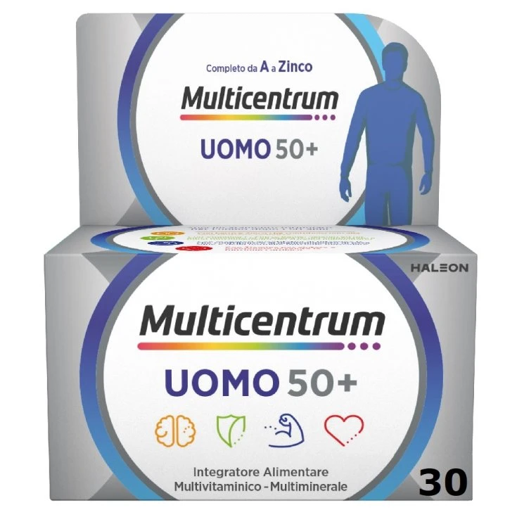 Multicentrum Uomo 50+ Integratore – 30 compresse Multicentrum Uomo 50+ Integratore – 30 Compresse -Farmacia Estetica Porta Pia Multicentrum Uomo 50 Integratore 30 compresse