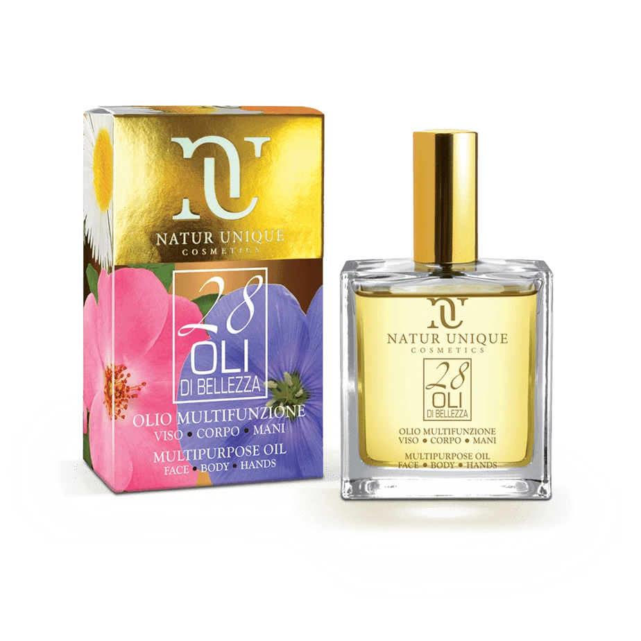 Natur Unique 28 Oli di Bellezza Olio Multifunzione – 100ml Natur Unique 28 Oli Di Bellezza Olio Multifunzione – 100ml -Farmacia Estetica Porta Pia Natur Unique Olio Multifunzionale 28 Oli di Bellezza 100ml