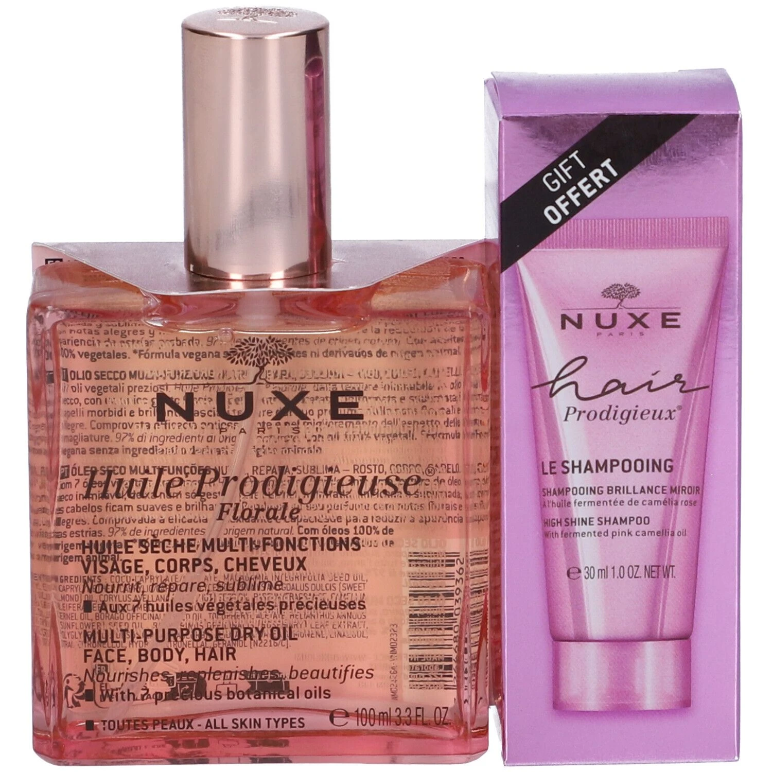 Nuxe Huile Prodigieuse Florale 100ml + Hair Prodigieux Shampoo 30ml Nuxe Huile Prodigieuse Florale 100ml + Hair Prodigieux Shampoo 30ml -Farmacia Estetica Porta Pia Nuxe Huile Prodigieuse Florale 100ml Hair Prodigieux Shampoo 30ml
