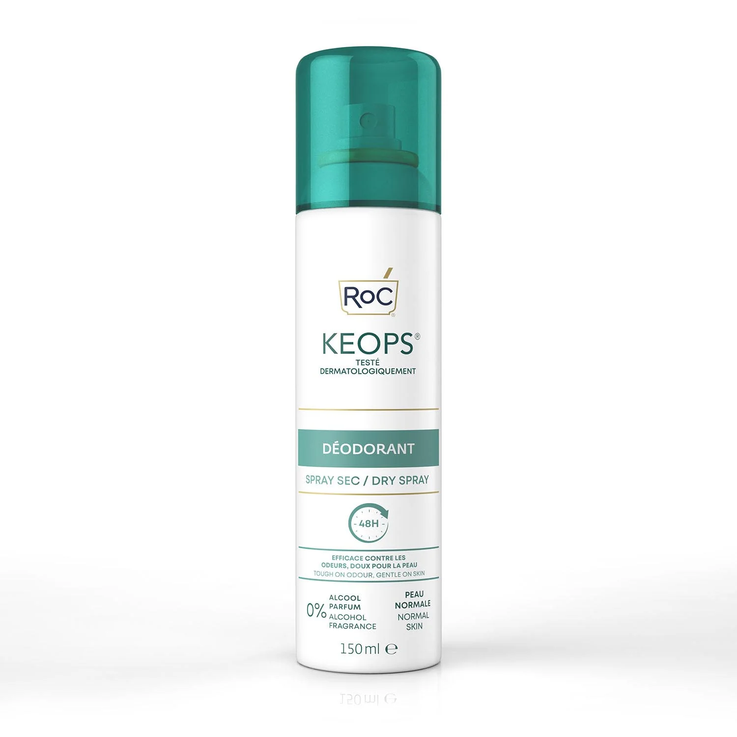 Roc – Keops – Deodorante Spray Secco – 150ml Roc – Keops – Deodorante Spray Secco – 150ml -Farmacia Estetica Porta Pia ROC KEOPS deodorante spray secco 150ml 1