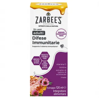 Zarbee’s Difese Immunitarie Sciroppo – 120ml Zarbee’s Difese Immunitarie Sciroppo – 120ml -Farmacia Estetica Porta Pia Zarbees Difese Immunitarie Sciroppo 120ml